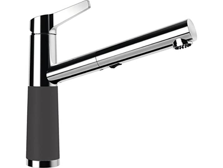 SCHOCK Küchenarmatur SC-510 Dusk – graue hochdruck Armatur CRISTADUR mit ausziehbarer Schlauchbrause und Standard Norm-Anschlüssen
