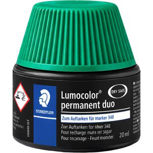 Staedtler Nachfülltusche Lumocolor permanent duo, grün, 48848-5, für Permanentmarker, Kapillarsystem, 20ml