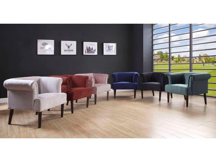 Sessel OTTO HOME Charlie , rot, B:86cm H:70cm T:74cm, Samtvelours (100% Polyester), Sessel, Sessel, Loungesessel mit Wellenunterfederung