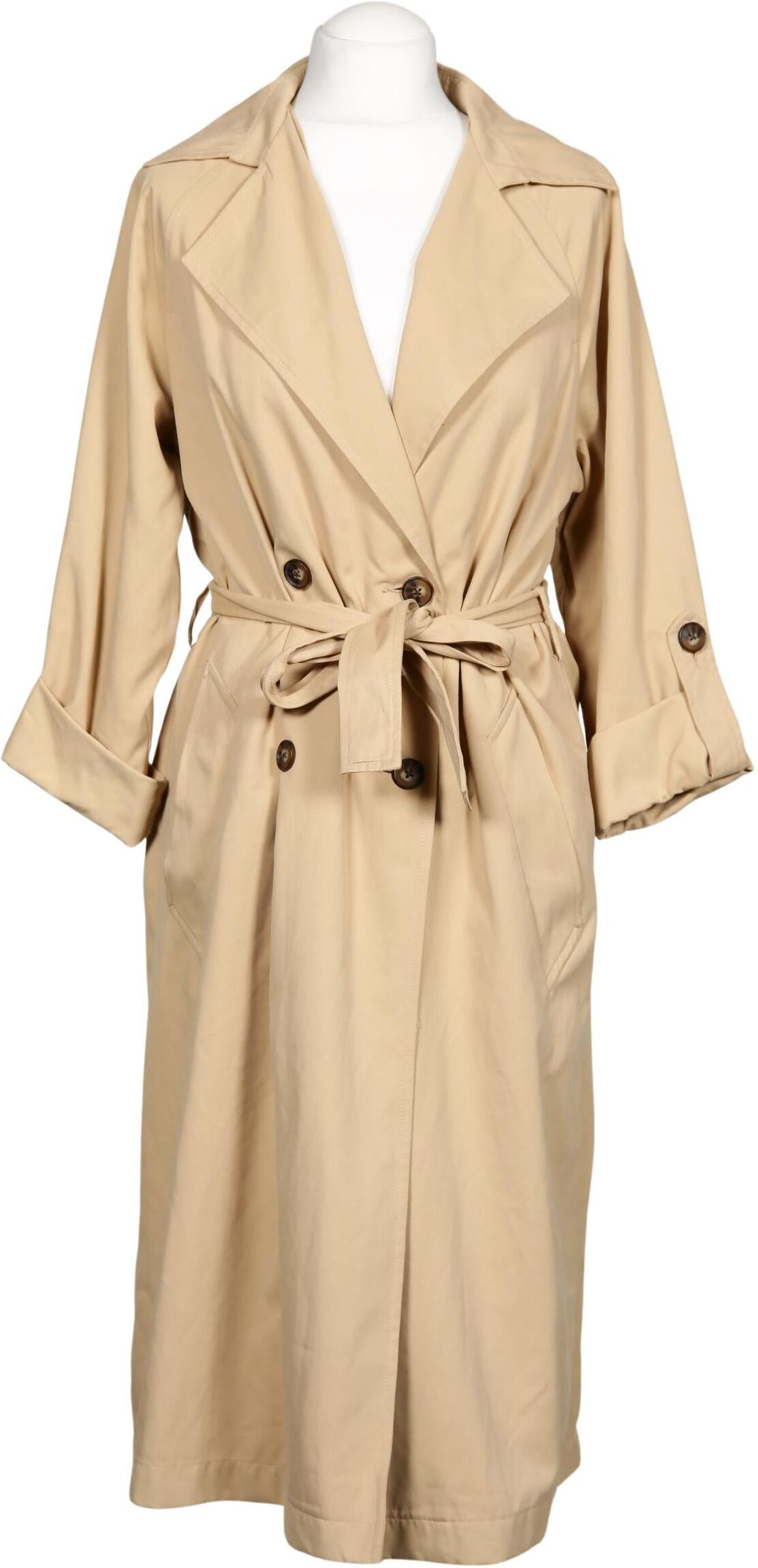 Stradivarius Damen Mantel, Beige, Gr. S, Synthetik - Second Hand