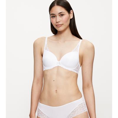 Bügel-BH TRIUMPH "Amourette Spotlight WHP X", Damen, Gr. 90, Cup C, weiß, Microtouch, Obermaterial: 49% Polyamid, 34% Polyester, 17% Elasthan, unifarben, BHs Bügel-BH, florales Spitzen-Design, leichte Polsterung, formende Bügel