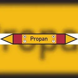 Rohrleitungskennzeichen Propan - 270x37 mm Folie selbstklebend
