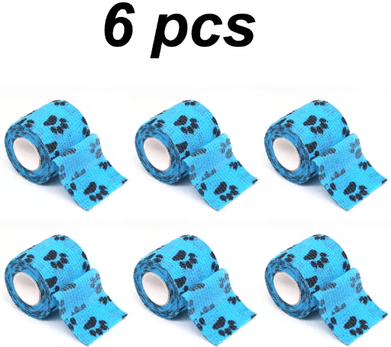 Inspire Picks 6PCS Self Adhesive Dog Leg Wraps Protective Paw Bandages For Outdoor Walks 6 Pcs Sky Blue 5cm X 4.5m