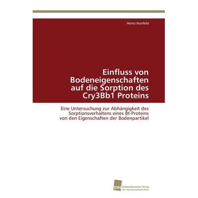 Einfluss von Bodeneigenschaften auf die Sorption des Cry3Bb1 Proteins, Taschenbuch von Heinz Hunfeld, Südwestdeutscher Verlag für Hochschulschriften,