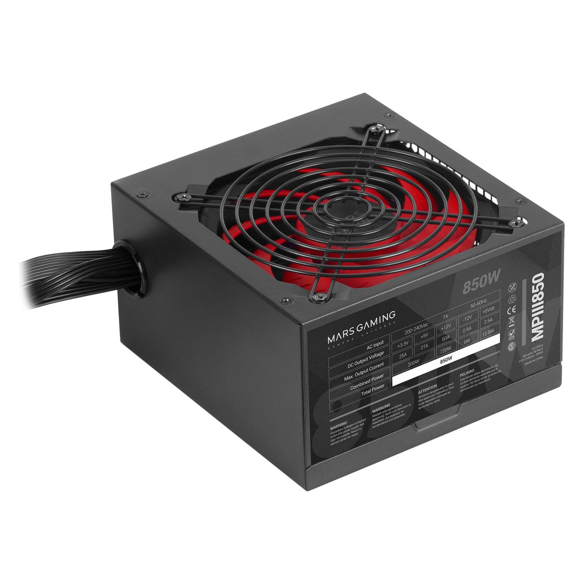 Mars Gaming Alimentation ATX MPIII - 850W (Noir/Rouge) (850 W) (MPIII850)