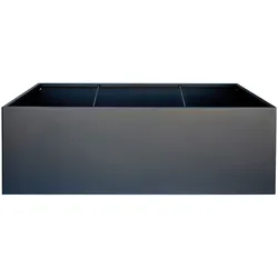 Herstera Metall Pflanzkübel, Blumentopf "Cube" rechteckig, flach,anthrazit,150 x 100 x 50 cm (L x B x H)