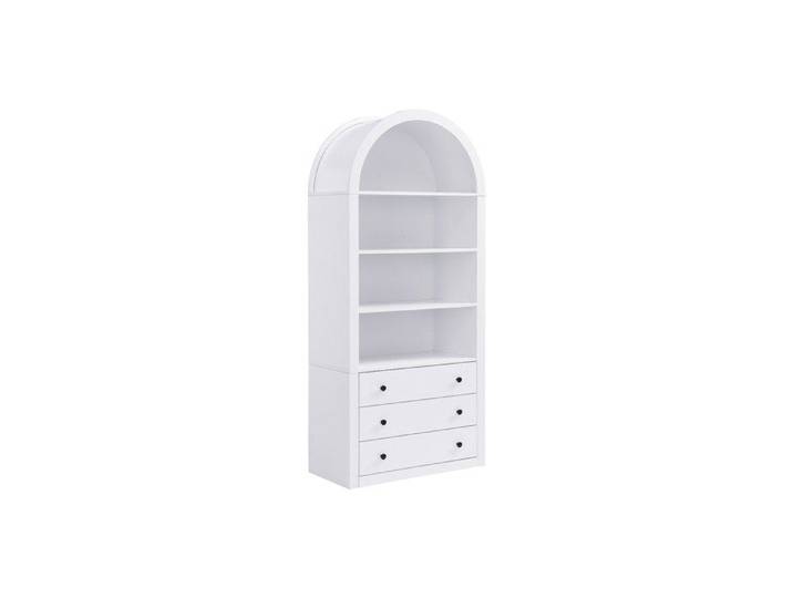 Bibliothèque avec 3 tiroirs et 4 niches en MDF - Blanc - MARALYN