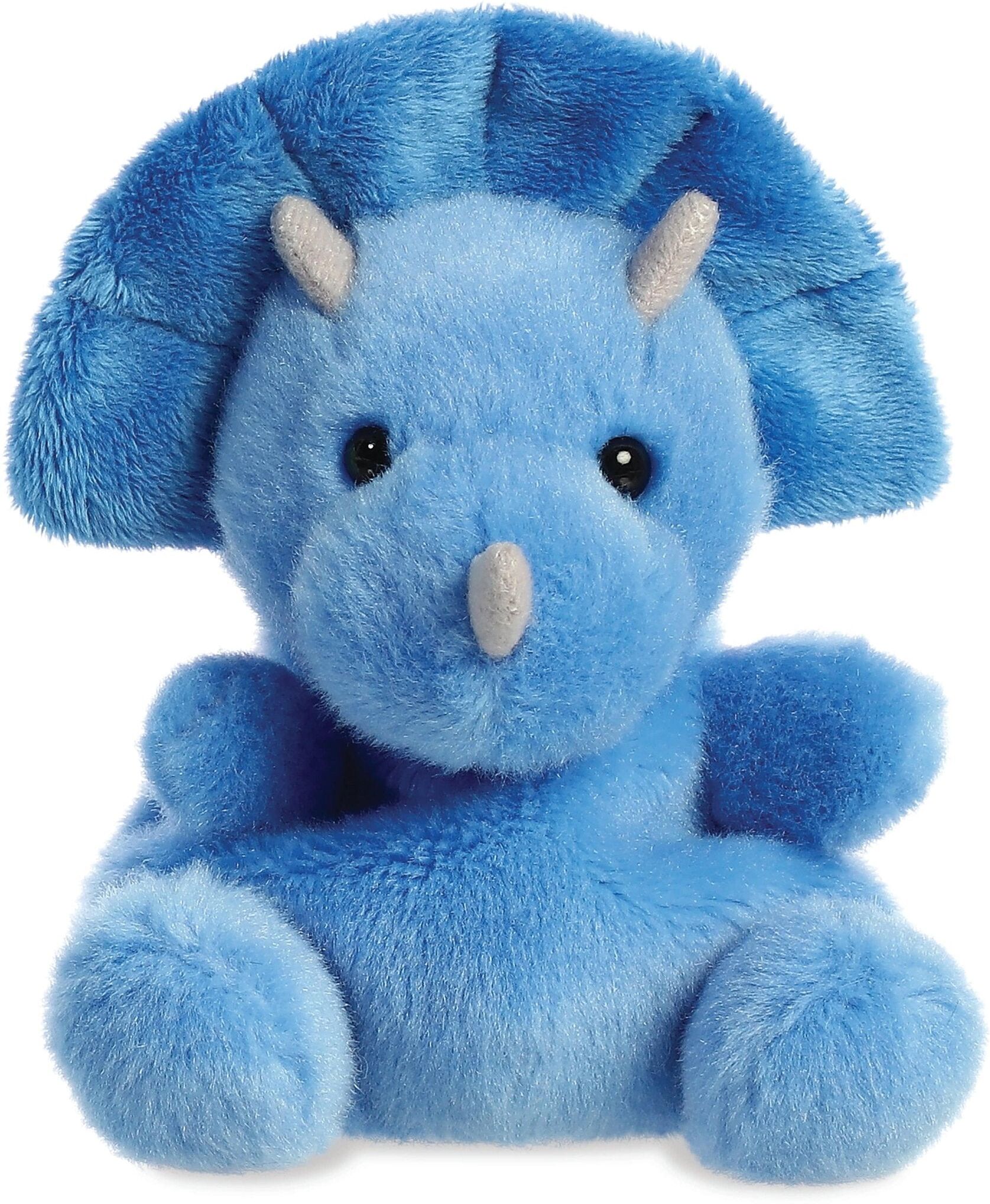 Aurora Palm Pals Tank Triceratops 5" Soft Toy for Infants and Children - Blue - Eco-Friendly - Suitable from Birth