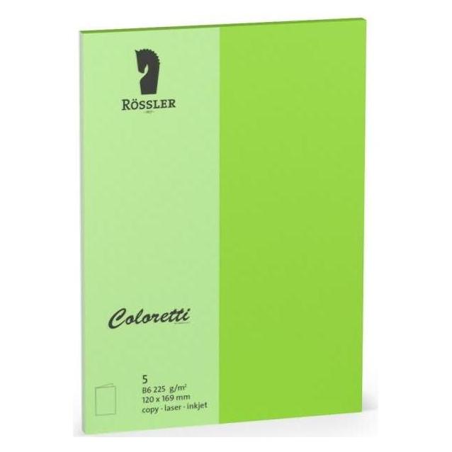 Rössler Coloretti Karten B6 Hellgrün im 5er Pack zum Selbstgestalten (5 Stk.) (220719522)