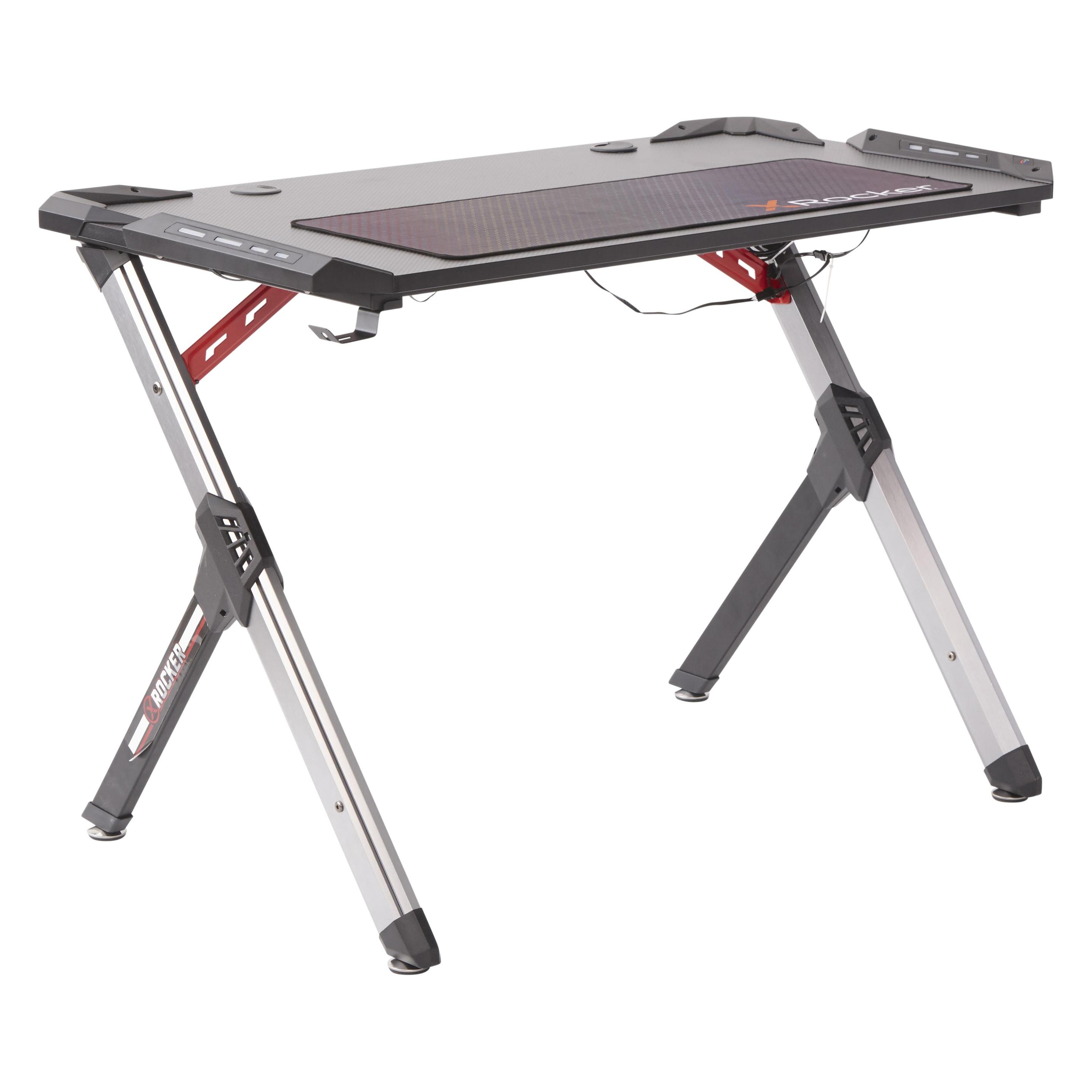 X Rocker lynx ultimate gaming desk with vibrant rgb led side lighting (0516201)