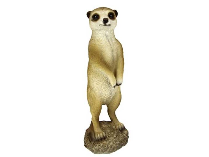 Flair Flower Dekofigur Erdmännchen Tierfigur Statue Skulptur Gartendeko Tiere Gartenfigur aus Kunstharz Figur Außenbereich Erdloch Rasen Wetterfest Gartenstatuen Draußen, 707132BR, Braun, 23x9x8 cm