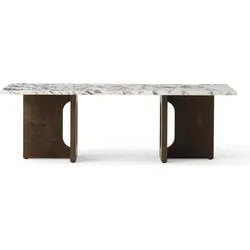 Androgyne Calacatta Viola Kaffeetisch 120 cm dunkle Eiche mit Marmorplatte