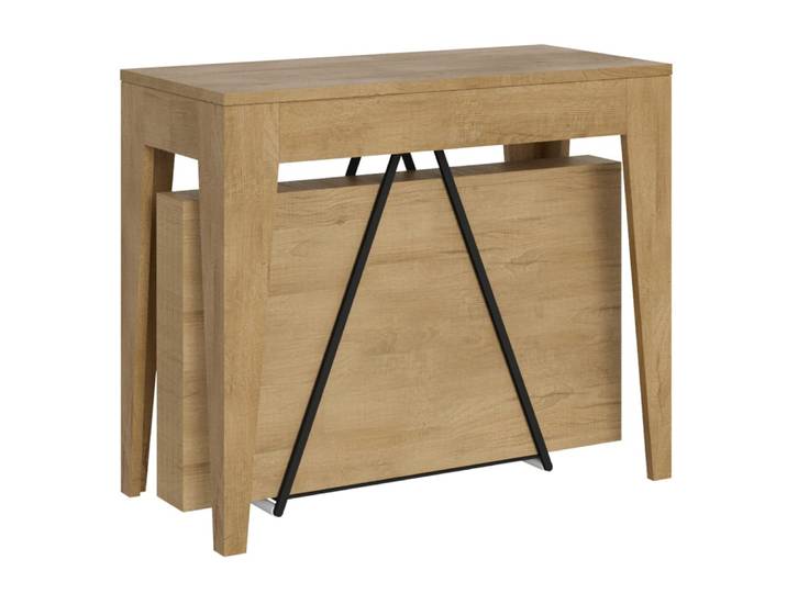 Console extensible 90x42/302 cm effet bois chêne nature