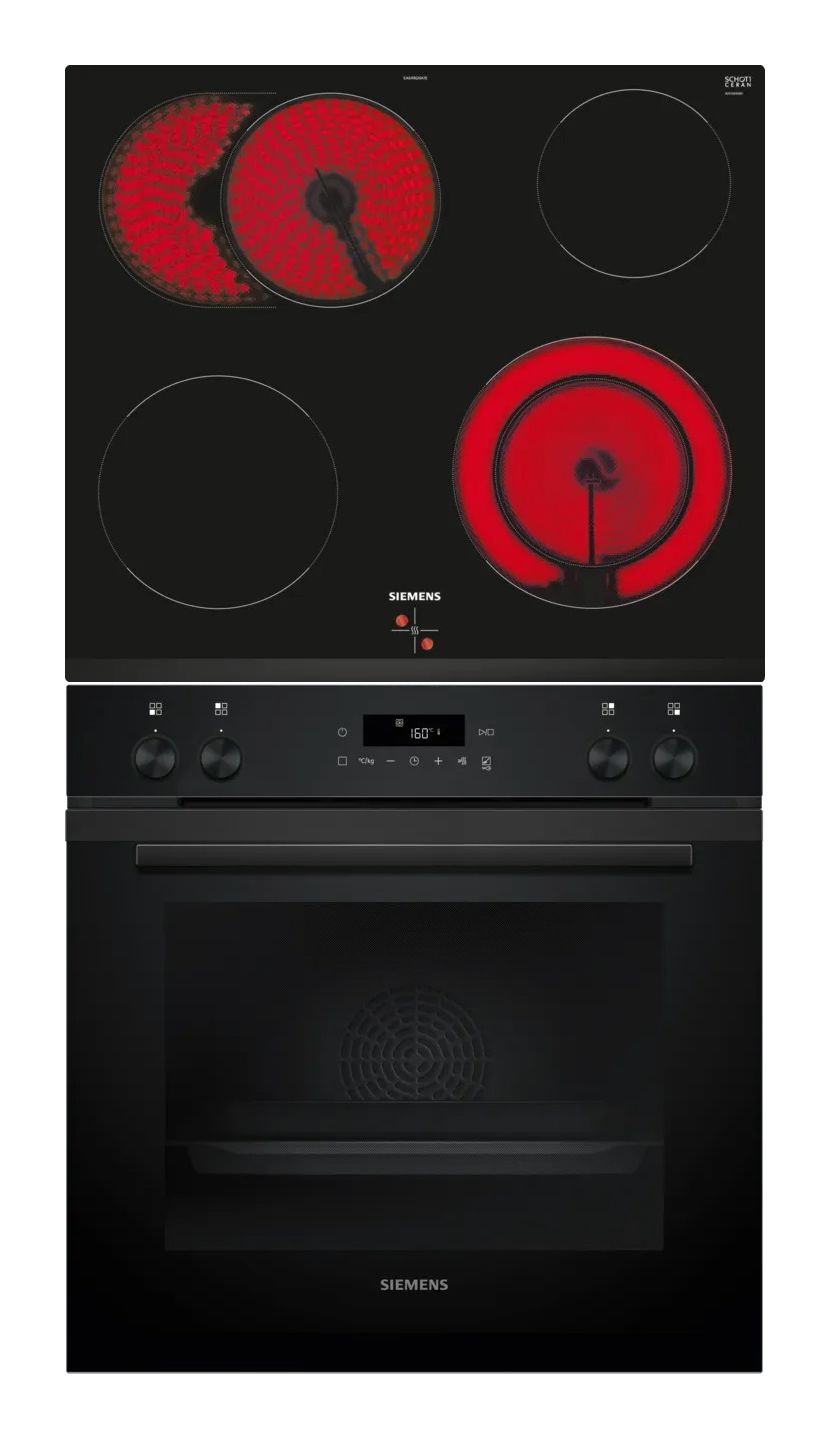Siemens PQ212KAAB (HE271ABB3 + EA631GNA1E) Herdset groß AutoClean activeClean mit 60 cm Glaskeramik Kochfeld