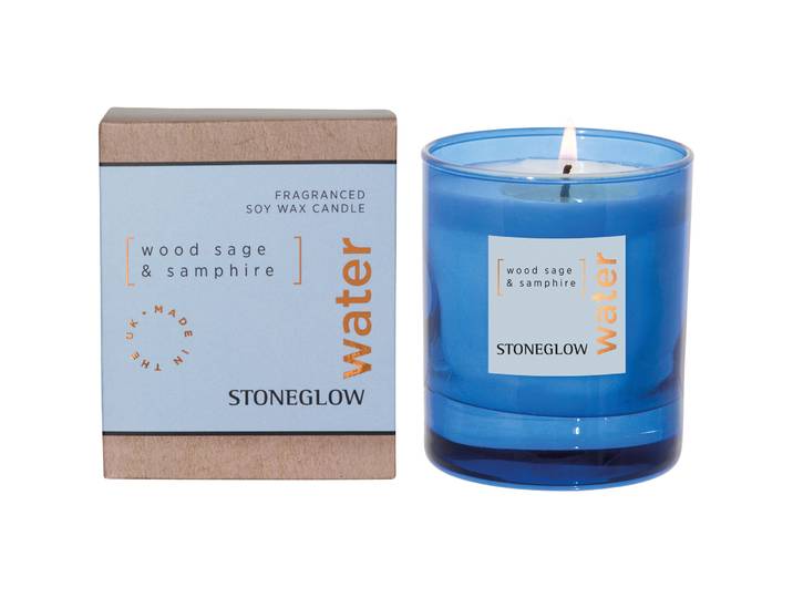 Duftkerze Stoneglow Wellbeing Sleep Well Lavender & Sage & Cedarwood - Farbe: weiss - Material: Glas/Wachs - 162