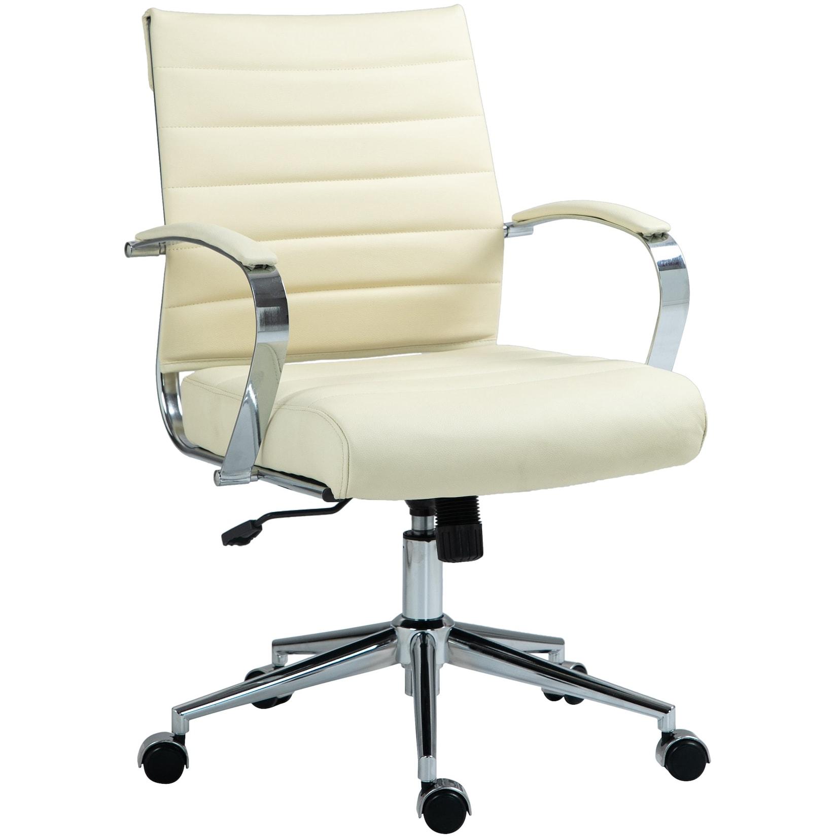 CLP Bürostuhl Oakland Echtleder Farbe: creme, Material: Echtleder