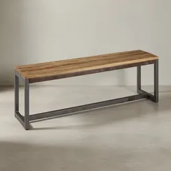 KADIMA DESIGN Vintage Esszimmerbank im Mangoholz-Stil mit Metallgestell, Stabil & Unikat
