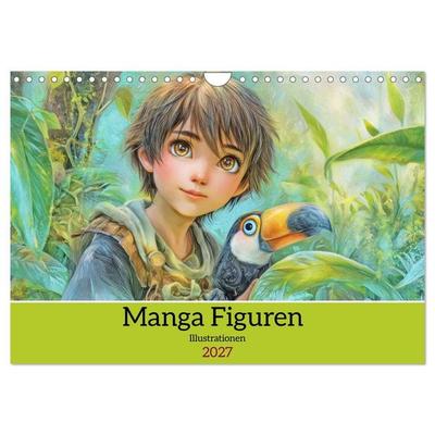 Manga Figuren - Illustrationen (Wandkalender 2027 DIN A4 quer), CALVENDO Monatskalender