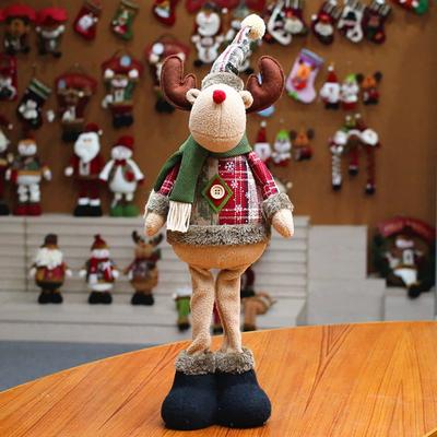 HomeDecorAndMore LLC Festive Santa & Snowman Stretchable Legs Christmas Decor shape B