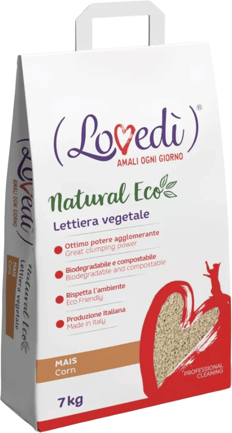 LOVEDI Kit Risparmio 3x7KG Lovedì Gatto Lettiera Vegetale Mais KIT RISPARMIO 3x7KG