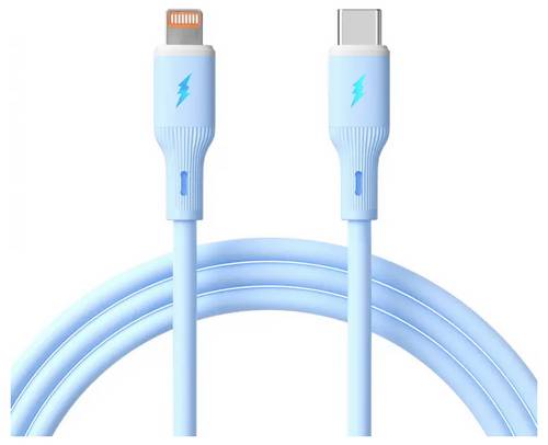 Akyga USB-Kabel USB-C Stecker, Apple Lightning Stecker 1m Blau AK-USB-72