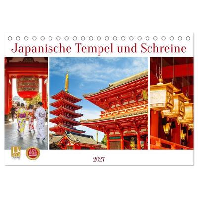 Japanische Tempel und Schreine (Tischkalender 2027 DIN A5 quer), CALVENDO Monatskalender