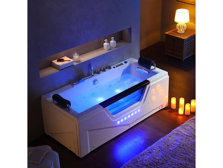 Baignoire Balnéo rectangulaire Océanie 40 jets Whirlpool + massage des cervicales
