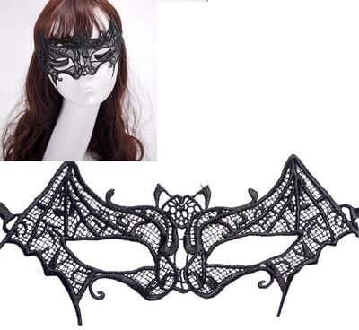 Inspired Deals Elegant Lace Bat Masquerade Mask For Halloween Party And Venetian Costume Events black