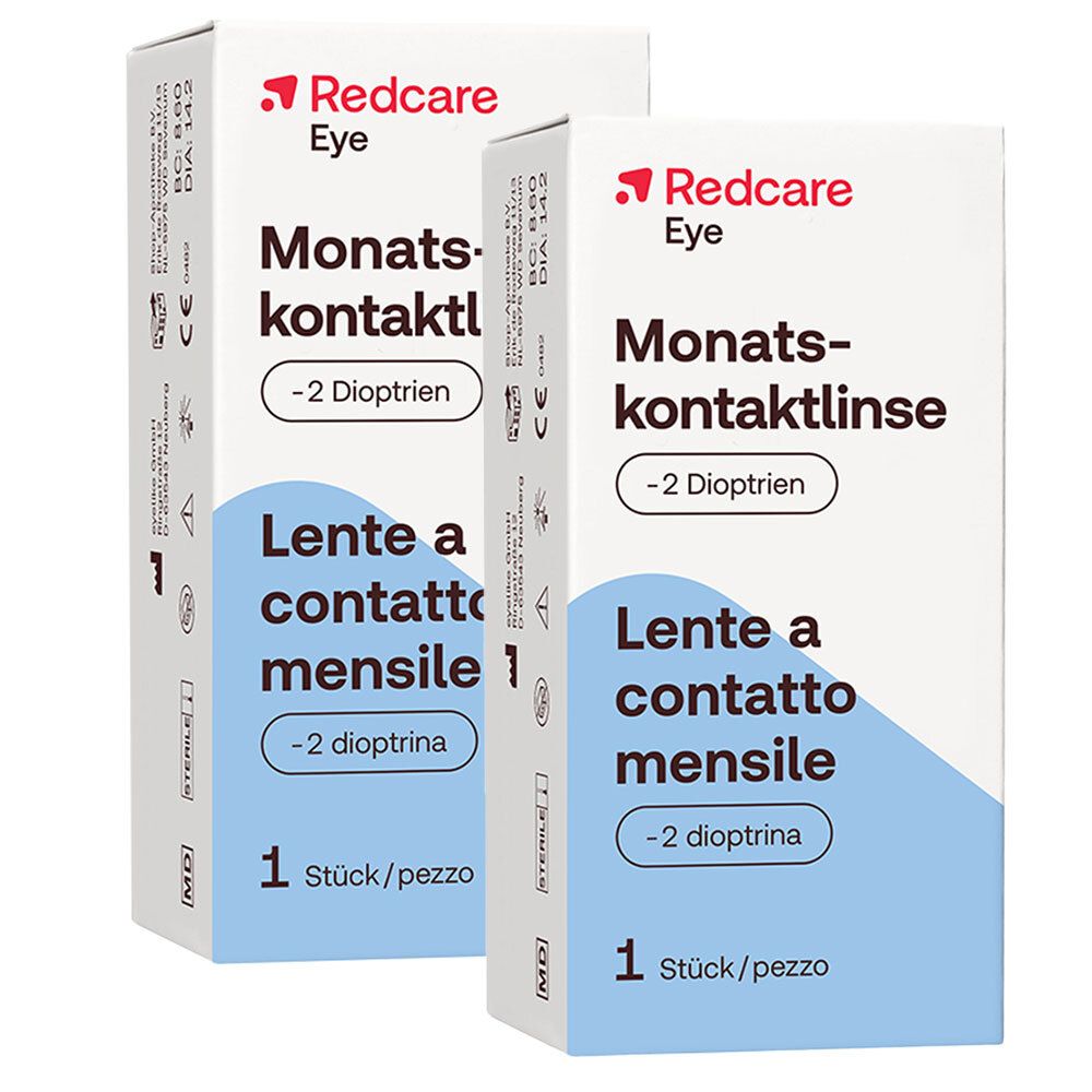 Redcare Monatslinse -2dpt 2 Stück Kontaktlinsen