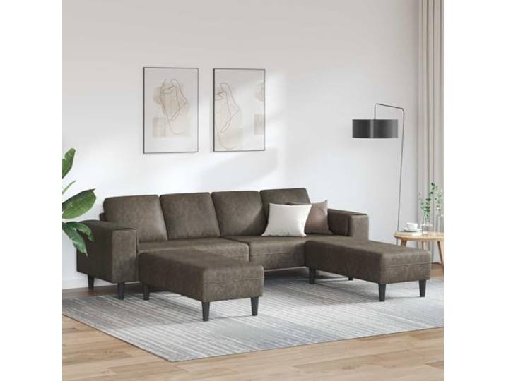 ZQQLVOO Wohnzimmer Couch 3 STK. Dunkelgrau Polyesterbezug, Schaumkissen, Sperrholzrahmen, 2-Personen-Aufbau