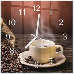 WANDUHR aus Glas 30x30 cm - Kaffee