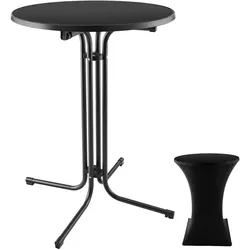 tectake Stehtisch Eren klappbar mit Husse 90x110cm  Schwarz