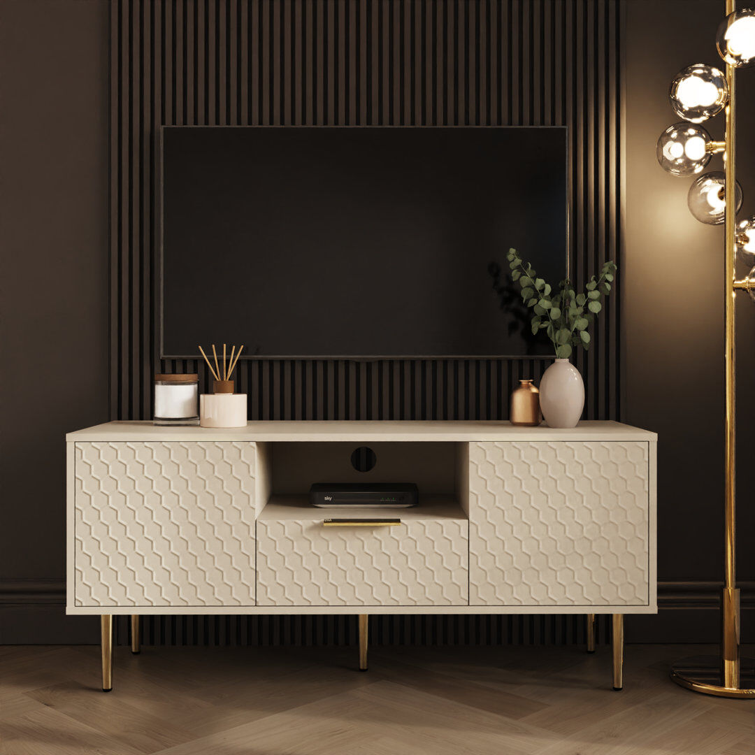 17 Stories Annalaura TV Stand for TVs up to 55" Ivory 55"