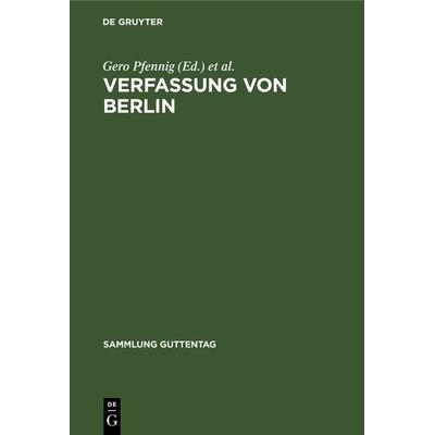 Verfassung von Berlin, Gebundene Ausgabe von , De Gruyter, 978-3-11-006932-7