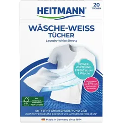Heitmann Farb- und Schmutzfangtücher Weisswäsche 20 Tücher macht Vergrautes wieder strahlend weiß