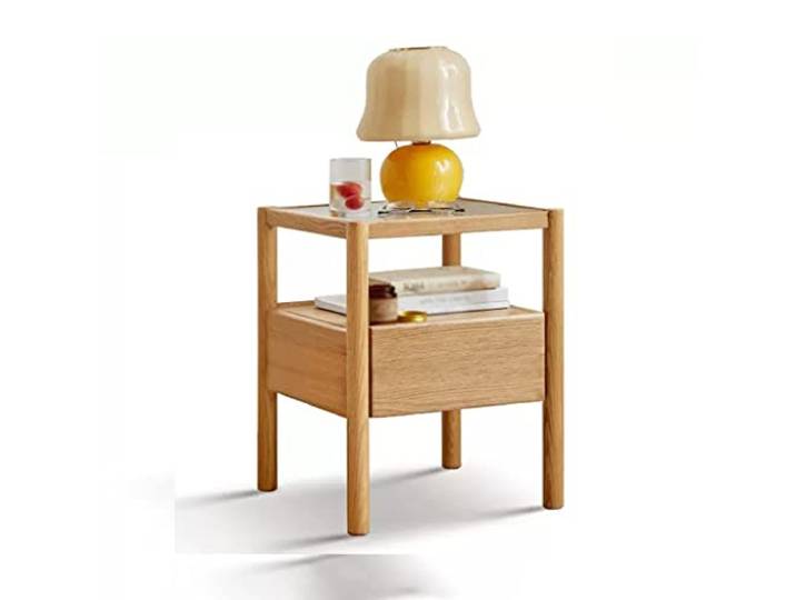 YCCHAH Bett mit Stauraum Nordic Creative Double Drawer Schlafzimmer Nachttisch Ultraschmaler Schrank Wohnzimmer Couchtisch Beistelltisch Desktop