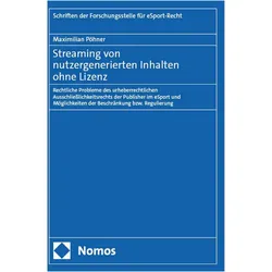 Streaming von nutzergenerierten Inhalten ohne Lizenz, Fachbücher von Maximilian Pöhner