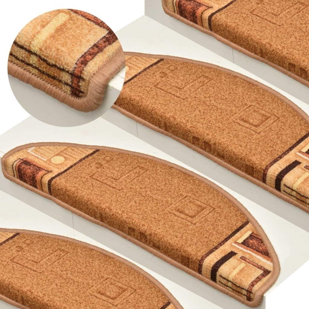 Zelfklevende antislip trapmatten in beige - 65 x 25 cm