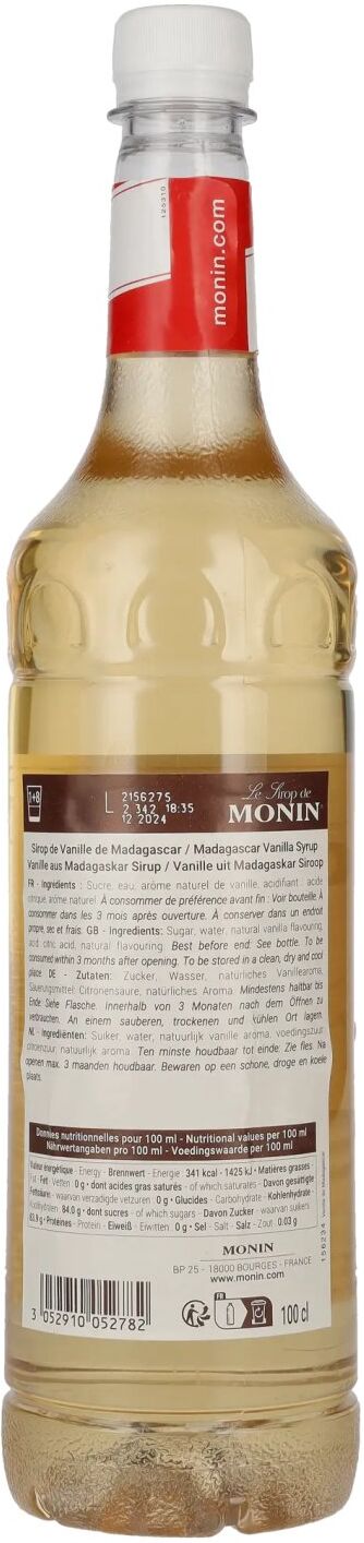Le Sirop de Monin VANILLE Madagaskar 1l PET