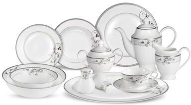 Lorren Home Trends 57-piece Viola Bone China Dinnerware Set (Service for 8)