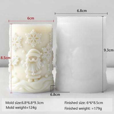 Uplifted Finds Christmas Snowflake Cylinder Candle Silicone Mold For DIY Wax Resin Decor c