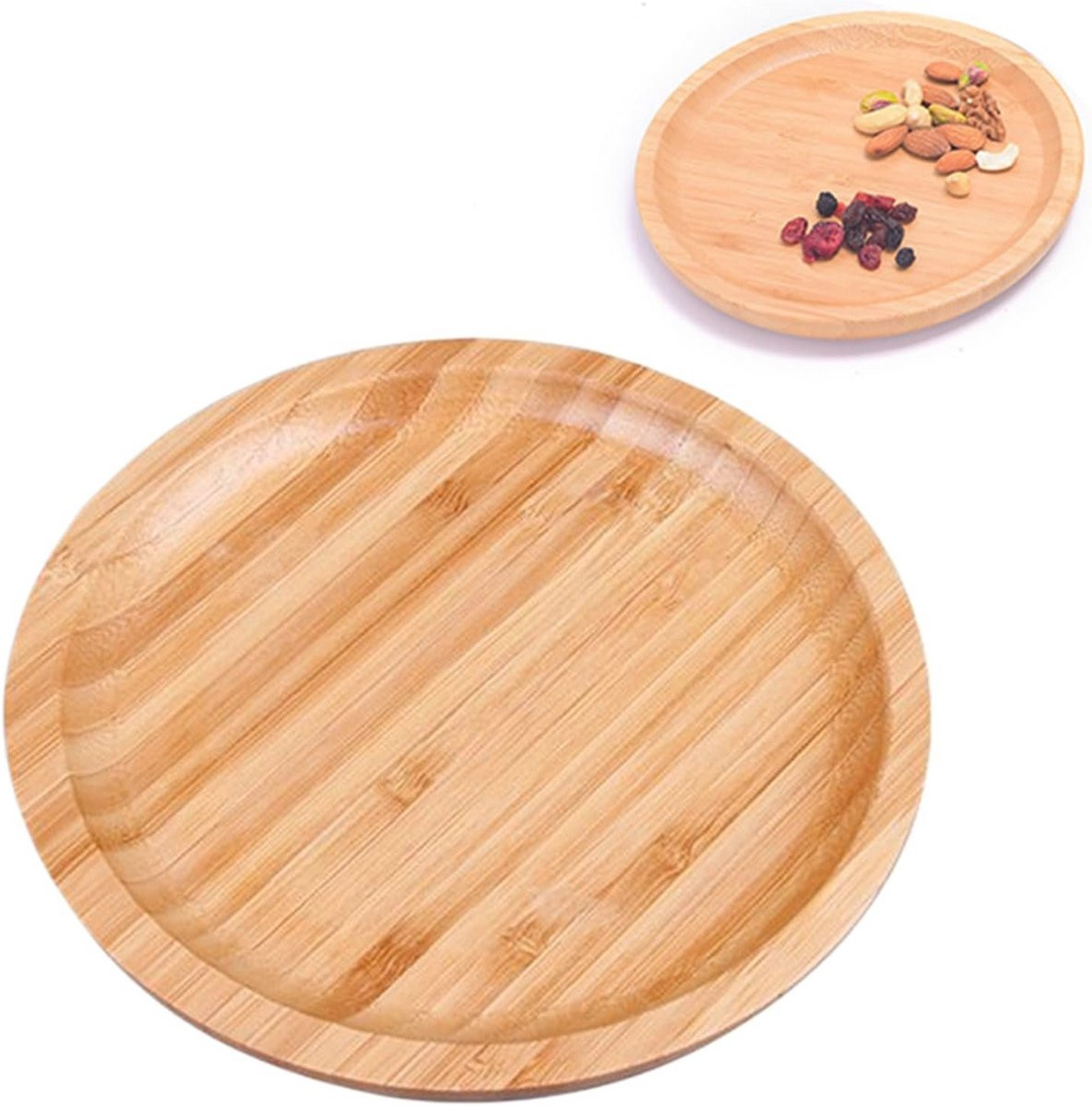 Rond Bamboe Dienblad voor Dessert, Fruit en Snacks