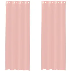 vidaXL Voile Vorhänge mit Ösen 2 Stk. Rosa 140x260 cm