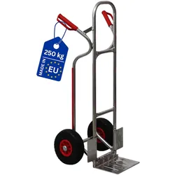 PROREGAL Alu-Sackkarre RAGNAR mit klappbarer Schaufel, Treppenrutsche & pannensichere PU-Bereifung, Traglast 250kg, Transportkarre Staplerkarre