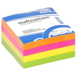 TipTop-Office Haftnotizen TTO 405340, neon, 75 x 75mm, selbstklebend, 400 Blatt