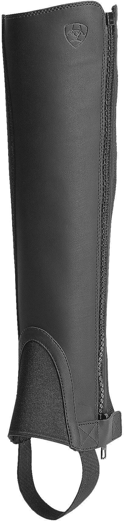 Scout Half Chap in Black Leather, Size: XL by Ariat
