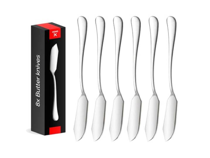 HGMD Botermesjes - 8 stuks - 14,5cm - Botermes - Smeermessen - Tapas Mesjes - RVS