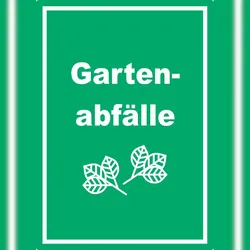 HB-Druck Gartenabfälle Mülltrennung Aufkleber Text Symbol Blätter Garten A3 (297x420mm)