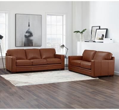 Hydeline USA Hydeline Dillon Top Grain Leather Sofa Set, Sofa and Loveseat - Sofa, Loveseat