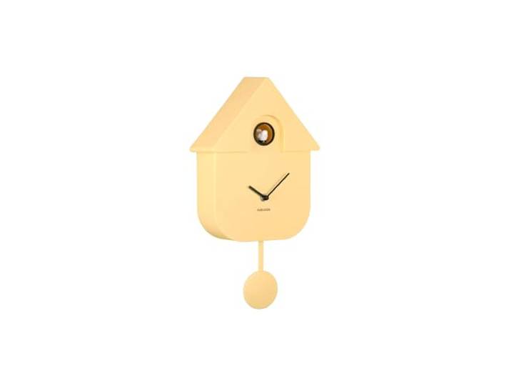 Karlsson Wandklok Modern Cuckoo - Geel - 21,5x8,5x41cm